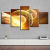 Abstract Universe Planet Mars - Space 5 Panel Canvas Art Wall Decor