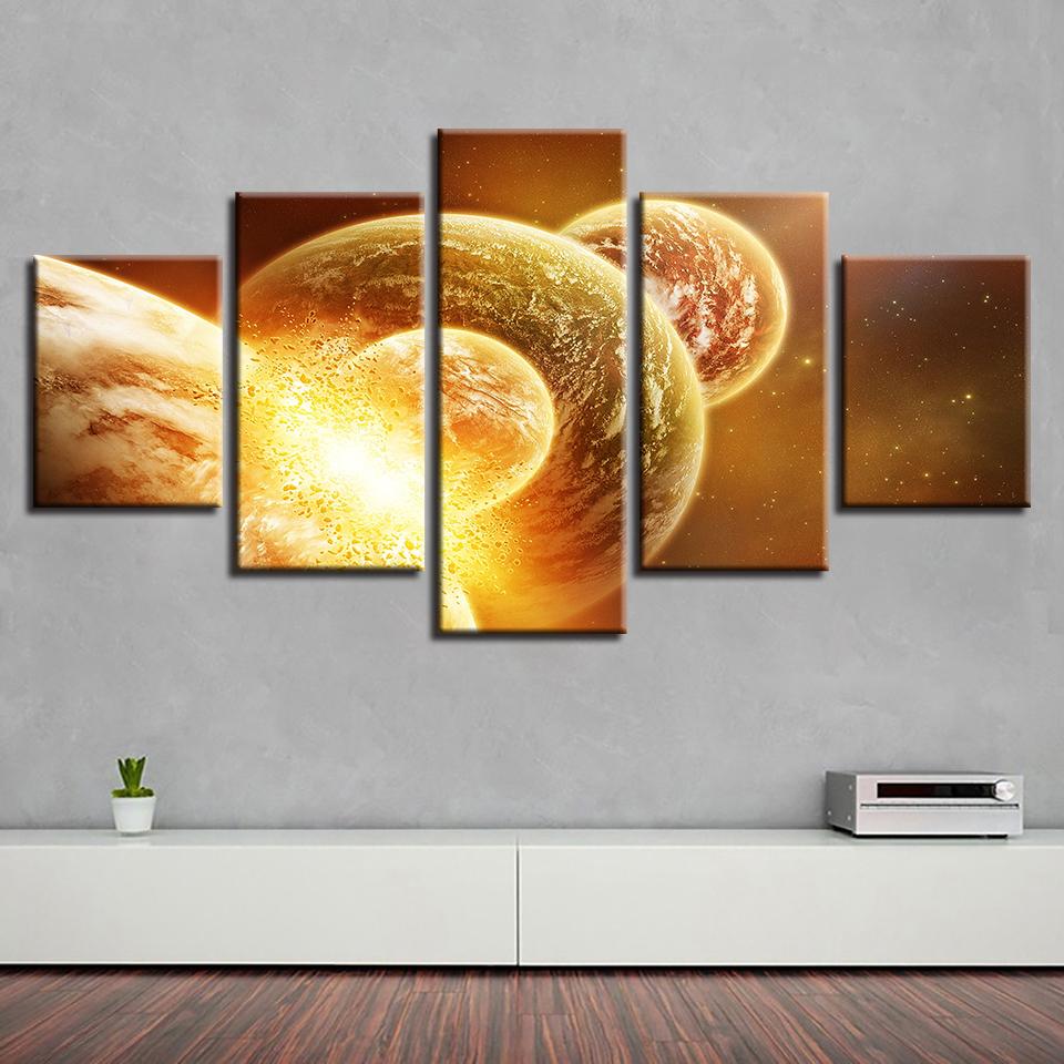 Abstract Universe Planet Mars - Space 5 Panel Canvas Art Wall Decor Abstract Universe Planet Mars - Space 5 Panel Canvas Art Wall Decor