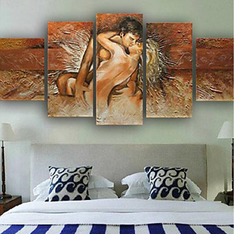 Abstract Vintage Sexy Lover - Abstract 5 Panel Canvas Art Wall Decor Abstract Vintage Sexy Lover - Abstract 5 Panel Canvas Art Wall Decor