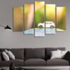 Abstract World Map - Abstract 5 Panel Canvas Art Wall Decor