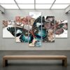 Abstract beautiful butterfly - Abstract 5 Panel Canvas Art Wall Decor