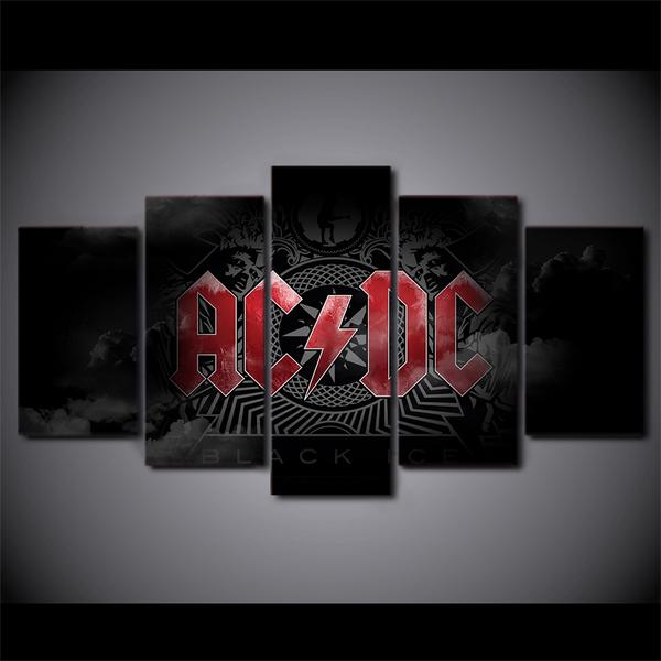 Ac Dc Rock Band Black Ice Modular - Sport 5 Panel Canvas Art Wall Decor Ac Dc Rock Band Black Ice Modular - Sport 5 Panel Canvas Art Wall Decor