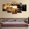 Ack Daniels Whiskey Glass Liquor Alcohol - Wine 5 Panel Canvas Art Wall Decor
