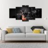 Acoustic Guitar With Drums - Music 5 Panel Canvas Art Wall Decor