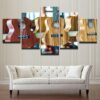 Acoustic Guitars - Music 5 Panel Canvas Art Wall Decor