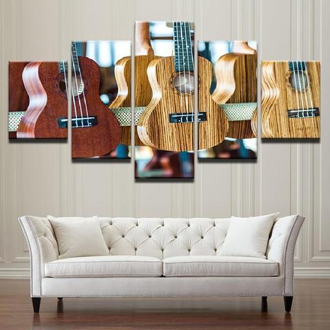 Acoustic Guitars - Music 5 Panel Canvas Art Wall Decor Acoustic Guitars - Music 5 Panel Canvas Art Wall Decor