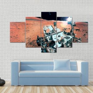 Advanced Mars Rover On Mars Surface - Space 5 Panel Canvas Art Wall Decor