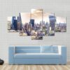 Aereal View Of London Modern District - Nature 5 Panel Canvas Art Wall Decor
