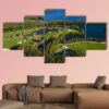 Aerial Golf Course Landscape - Nature 5 Panel Canvas Art Wall Decor