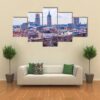 Aerial Panoramic View Of Ghent Belgium - Nature 5 Panel Canvas Art Wall Decor