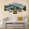 Aerial View Of Baha’I Temple And Wilmette Harbor - Nature 5 Panel Canvas Art Wall Decor