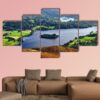 Aerial View Of Grasmere From The Slopes Of Silver Howe - Nature 5 Panel Canvas Art Wall Decor