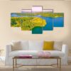 Aerial View Of Lake Burley Griffin - Nature 5 Panel Canvas Art Wall Decor