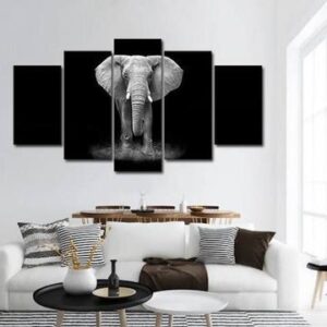 African Elephant 2 - Animal 5 Panel Canvas Art Wall Decor