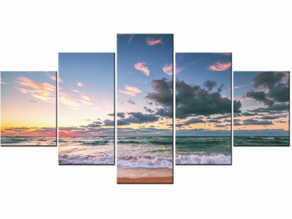 Afternoon In The Sea - 5 Panel Canvas Art Wall Decor Afternoon In The Sea - 5 Panel Canvas Art Wall Decor