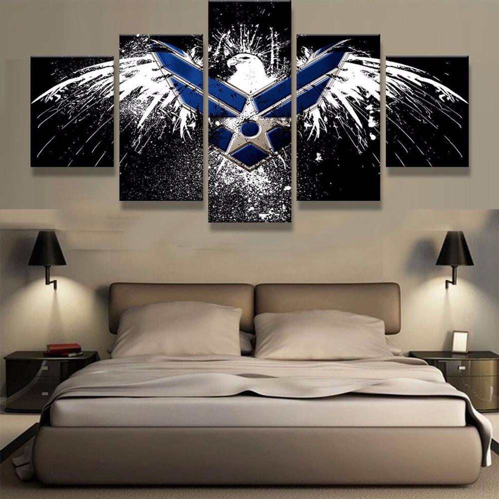 Air Force Eagle - Abstract 5 Panel Canvas Art Wall Decor Air Force Eagle - Abstract 5 Panel Canvas Art Wall Decor