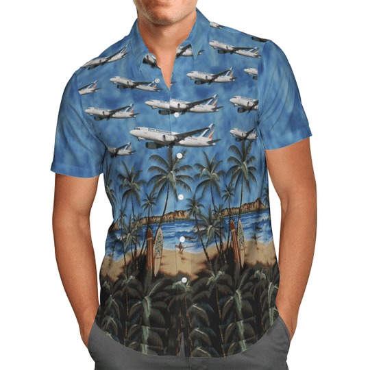 Air France Airbus A319-100 Hawaiian Shirt Air France Airbus A319-100 Hawaiian Shirt