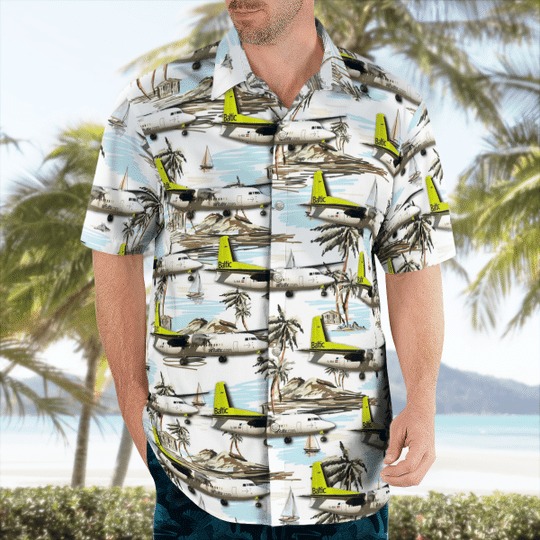 Airbaltic Fokker 50 Hawaiian Shirt Airbaltic Fokker 50 Hawaiian Shirt