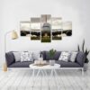 Airbus A380 Jet Airliner Aircraft - Airplane 5 Panel Canvas Art Wall Decor