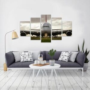 Airbus A380 Jet Airliner Aircraft - Airplane 5 Panel Canvas Art Wall Decor