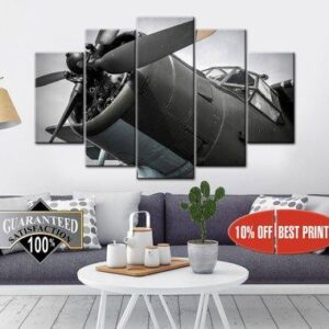 Aircraft Aviation Fighter - Aircraft 5 Panel Canvas Art Wall Decor