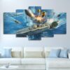 Aircraft Missile - Aircraft 5 Panel Canvas Art Wall Decor