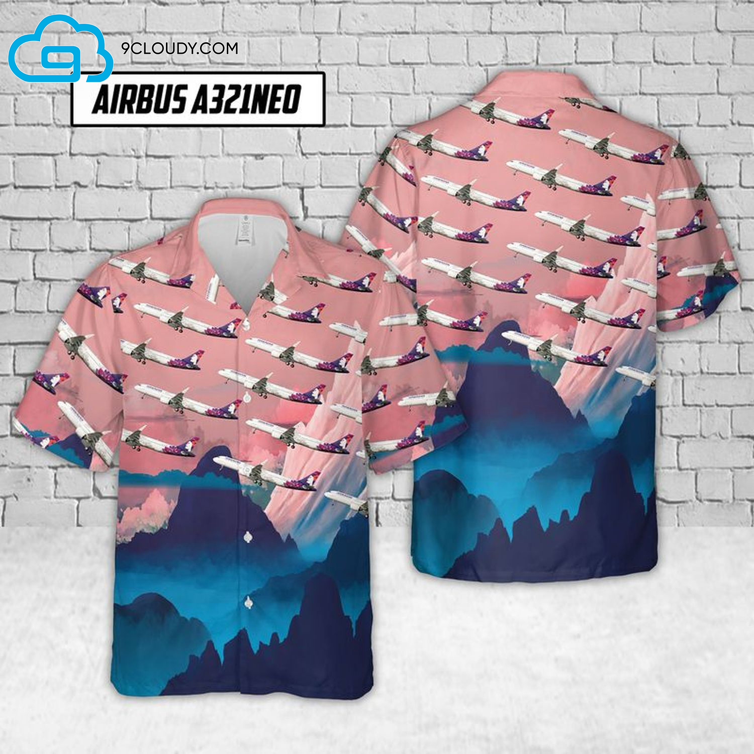 Airlines Airbus A321Neo Pink Version Full Print Hawaiian Shirt Airlines Airbus A321Neo Pink Version Full Print Hawaiian Shirt