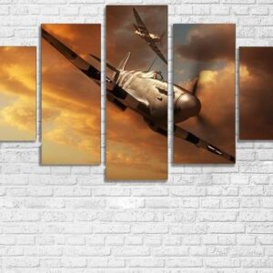 Airplane Aircraft - Airplane 5 Panel Canvas Art Wall Decor
