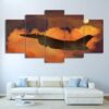 Airplane In Clouds - Airplane 5 Panel Canvas Art Wall Decor