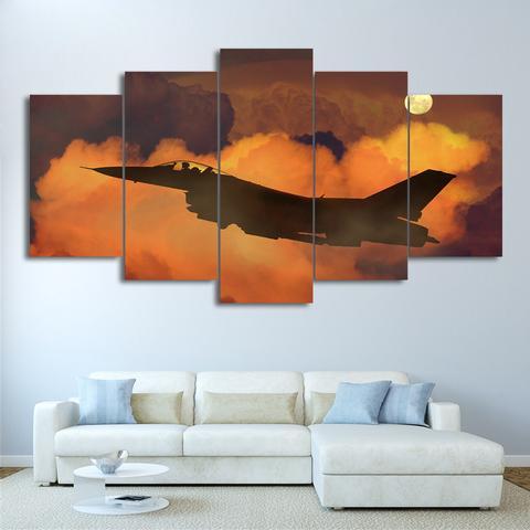 Airplane In Clouds - Airplane 5 Panel Canvas Art Wall Decor Airplane In Clouds - Airplane 5 Panel Canvas Art Wall Decor