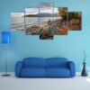 Ake And Mountains Of Siberia - Nature 5 Panel Canvas Art Wall Decor