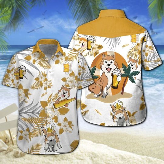 Akita Beer Hawaiian Shirt Summer Button Up Akita Beer Hawaiian Shirt Summer Button Up