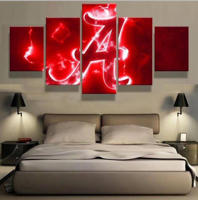 Alabama Crimson Tide 2 - Sport 5 Panel Canvas Art Wall Decor Alabama Crimson Tide 2 - Sport 5 Panel Canvas Art Wall Decor