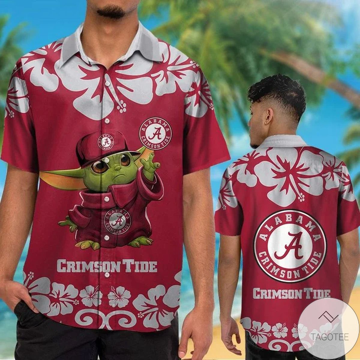 Alabama Crimson Tide Baby Yoda Hawaiian Shirt Alabama Crimson Tide Baby Yoda Hawaiian Shirt
