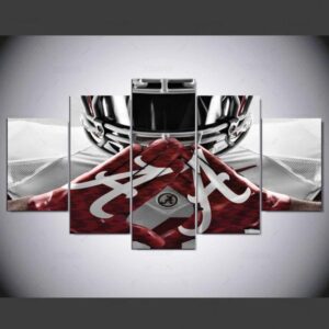 Alabama Crimson Tide College Football Team 1 - Sport 5 Panel Canvas Art Wall Decor