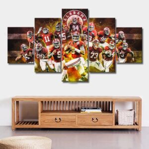 Alabama Crimson Tide College - Sport 5 Panel Canvas Art Wall Decor