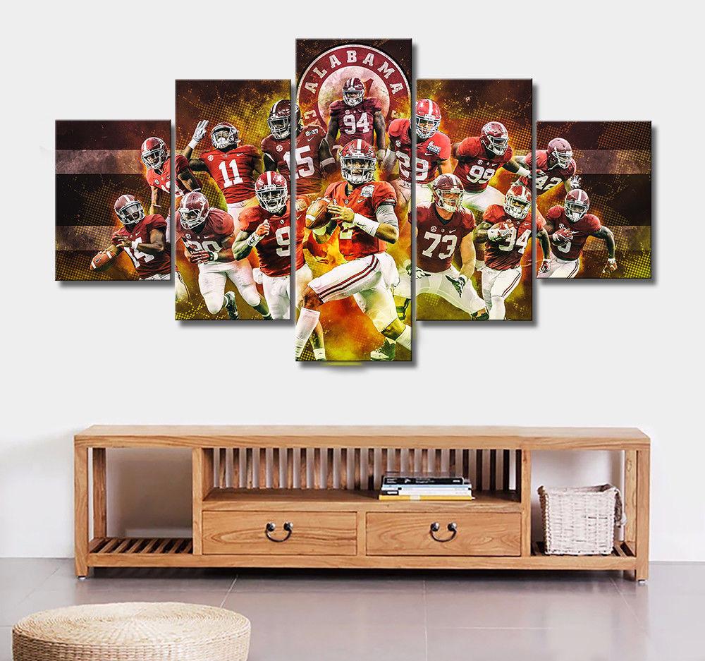 Alabama Crimson Tide College - Sport 5 Panel Canvas Art Wall Decor Alabama Crimson Tide College - Sport 5 Panel Canvas Art Wall Decor