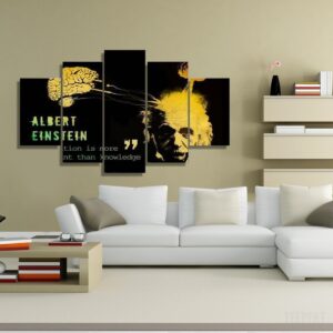 Albert Einstein - Famous Person 5 Panel Canvas Art Wall Decor
