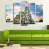 Alexander Nevsky Cathedral Bulgaria Sofia 01 - Nature 5 Panel Canvas Art Wall Decor