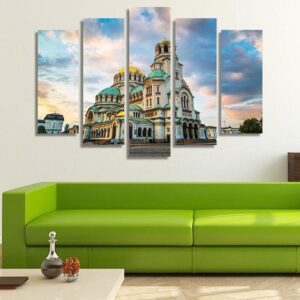 Alexander Nevsky Cathedral Bulgaria Sofia 01 - Nature 5 Panel Canvas Art Wall Decor