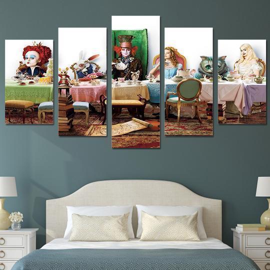 Alice In Wonderland 6 Disney - 5 Panel Canvas Art Wall Decor Alice In Wonderland 6 Disney - 5 Panel Canvas Art Wall Decor