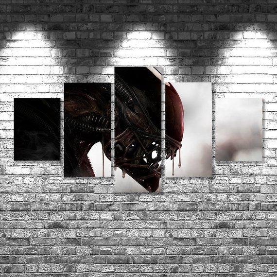Alien 10 - Movie 5 Panel Canvas Art Wall Decor Alien 10 - Movie 5 Panel Canvas Art Wall Decor