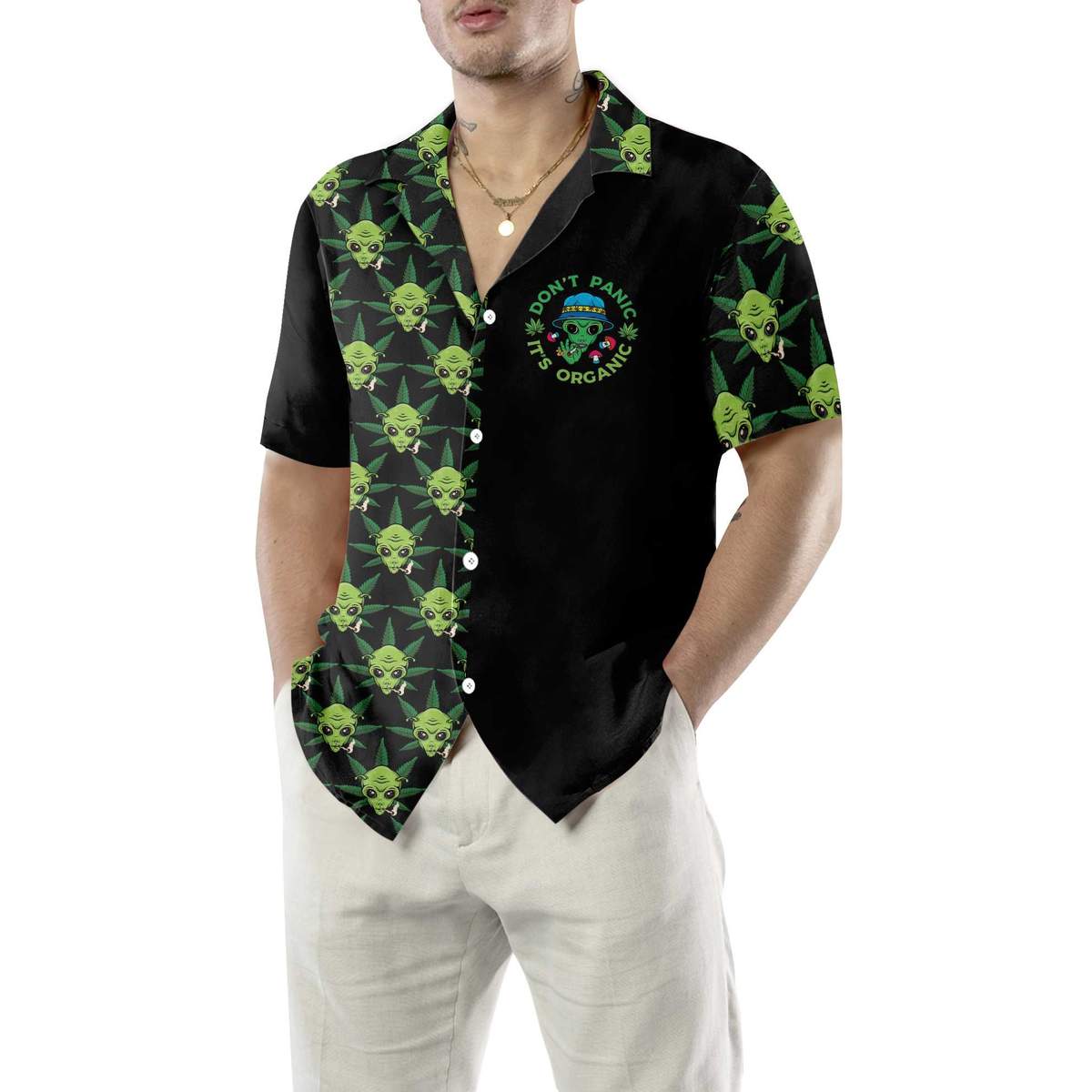 Alien Organic Marijuana Hawaiian Shirt Alien Organic Marijuana Hawaiian Shirt