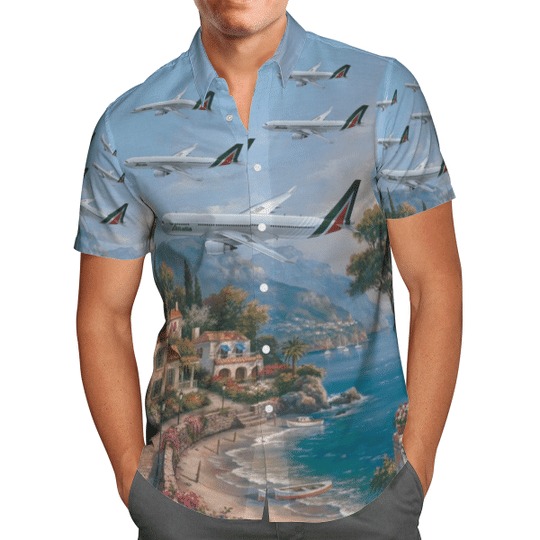 Alitalia Airbus A330-200 Hawaiian Shirt Alitalia Airbus A330-200 Hawaiian Shirt
