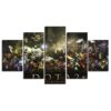 All Go On Roshan - Anime 5 Panel Canvas Art Wall Decor