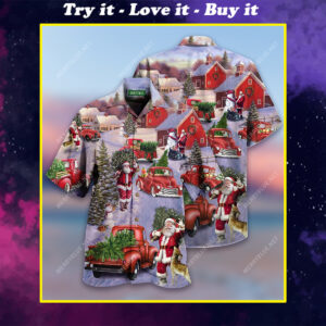 All Hearts Come Home For Christmas Red Truck Full Printing Hawaiian Shirt