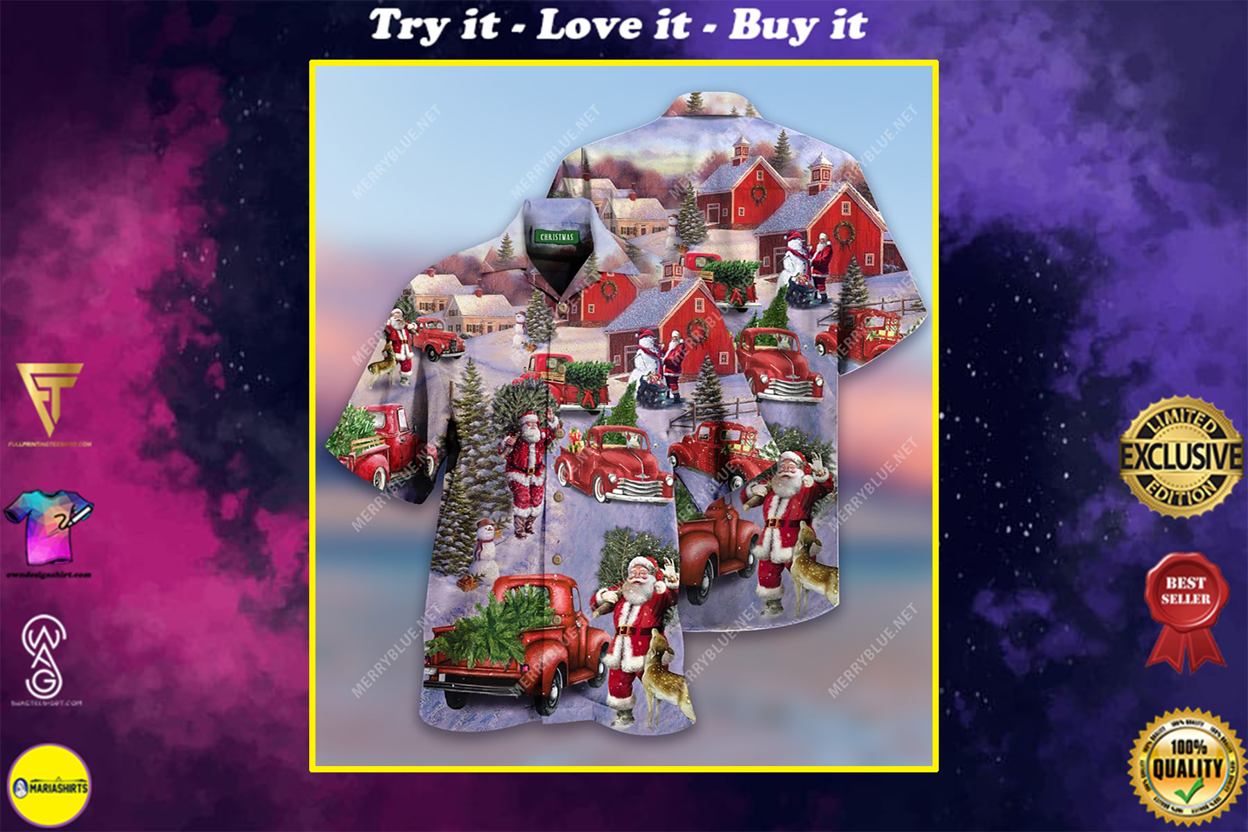 All Hearts Come Home For Christmas Red Truck Full Printing Hawaiian Shirt All Hearts Come Home For Christmas Red Truck Full Printing Hawaiian Shirt