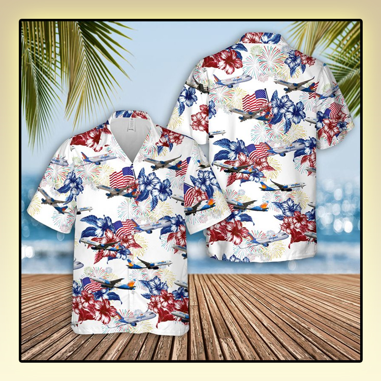 Allegiant Air Boeing 757-204 4Th Of July Hawaiian Shirt Allegiant Air Boeing 757-204 4Th Of July Hawaiian Shirt