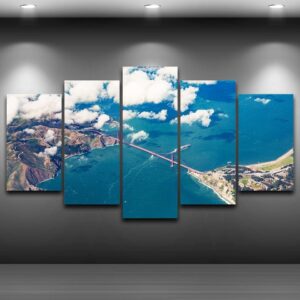 Alpine Blue - Ocean 5 Panel Canvas Art Wall Decor