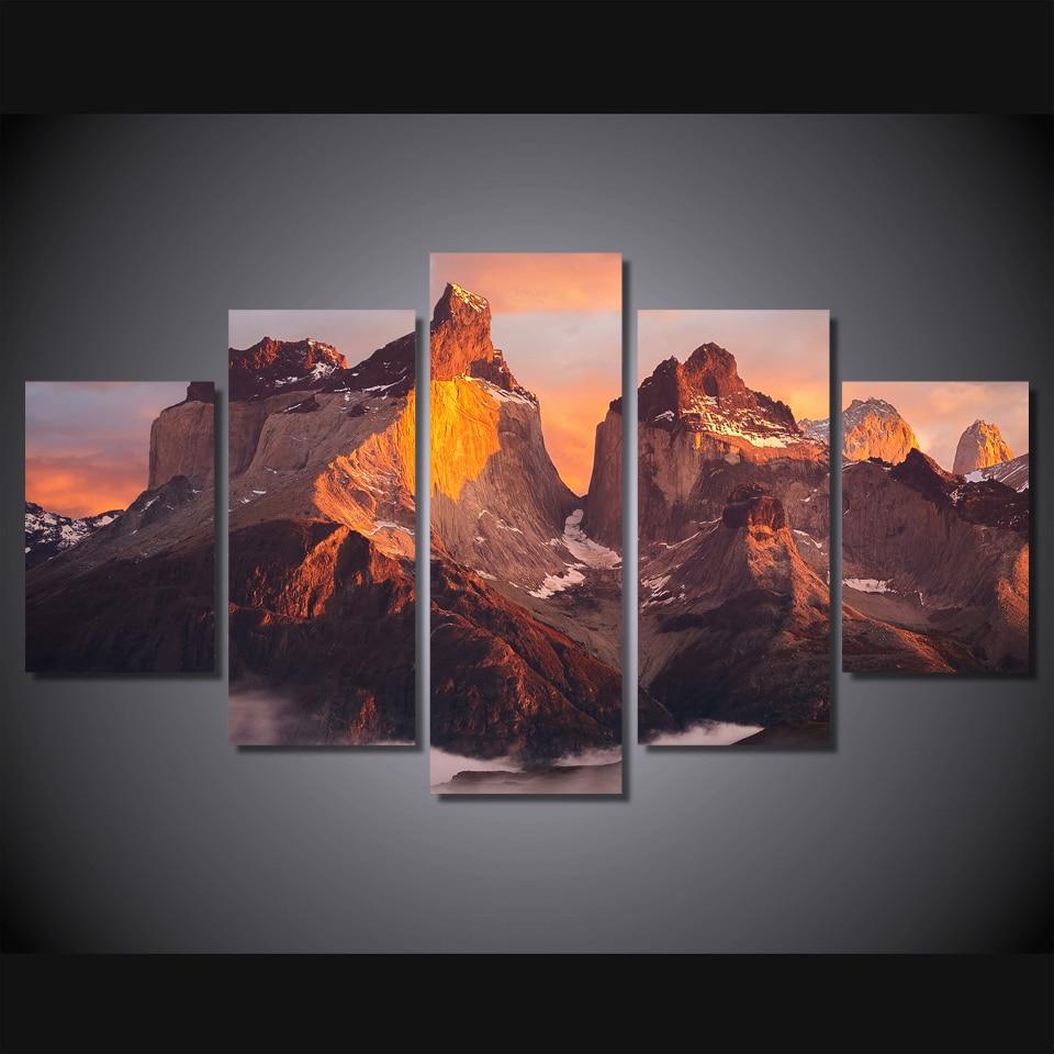 Alpine Rock - Nature 5 Panel Canvas Art Wall Decor Alpine Rock - Nature 5 Panel Canvas Art Wall Decor